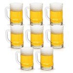 COKTIK 8 Pack Heavy Large Beer Glasses with Handle - 14 Ounce Glass Steins, Classic Beer Mug glasses Set
