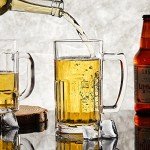 COKTIK 8 Pack Heavy Large Beer Glasses with Handle - 14 Ounce Glass Steins, Classic Beer Mug glasses Set