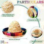Panitay 10 Sets Tiny Sombrero Hats Mini Serapes for Bottles Colorful Beer Poncho Cover Cape Sombrero Bottles Topper for Cinco De Mayo Mexican Fiesta Party Table Decorations