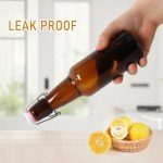 Miukada Amber Glass Beer Bottles with Airtight Lids 12oz, Swing Top Brown Glass Bottles with Stoppers 6pcs - Dark Flip Top Glass Bottles with Caps for home brewing, Beer, Wine