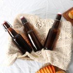 Miukada Amber Glass Beer Bottles with Airtight Lids 12oz, Swing Top Brown Glass Bottles with Stoppers 6pcs - Dark Flip Top Glass Bottles with Caps for home brewing, Beer, Wine