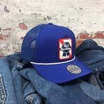 HOOEY Officially Licensed Pabst Blue Ribbon One Size Fits All Adjustable Snapback Hat for Men and Women Mesh Back Trucker Hat (Blue)