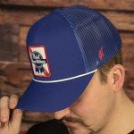 HOOEY Officially Licensed Pabst Blue Ribbon One Size Fits All Adjustable Snapback Hat for Men and Women Mesh Back Trucker Hat (Blue)