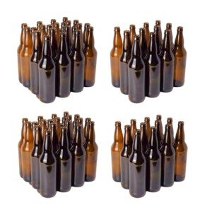 FastRack (Pack of 48 22 oz Longneck Beer Bottles | 4 Cases of 12 | Amber | Crown Cap Refillable Beer Bottle | Food Grade – ECO Friendly Bottles for Home Brewing