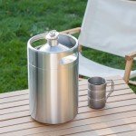 TMCRAFT 270OZ Stainless Steel Mini Keg, Portable beer growler with Exhaust Valve Designed Cap to Keep Beverage Fresh