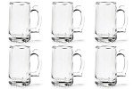 TUSAPAM Heavy Beer Mugs Set, 12.5oz Glass Mugs With Handle, Beer Glasses For Freezer, 370ml Beer Drinking Glasses, Traditional Stein For Bar, Alcohol, Beverages,Coffee, Teas, Set of 6