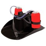Tigerdoe – Drinking Helmet for Adults – Drinking Hat with Straw – Soda Hat - Drinking Party Hat – Black Guzzler Helmet – Cowboy Party Accessories