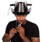 Tigerdoe – Drinking Helmet for Adults – Drinking Hat with Straw – Soda Hat - Drinking Party Hat – Black Guzzler Helmet – Cowboy Party Accessories