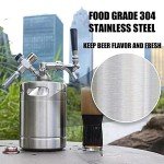 GANCOWISE 64OZ Mini Keg Growler, Pressurized Home Dispenser System with Self-Closing Design Faucet Keeps Carbonation and Fresh for Homebrew, Craft and Draft Beer