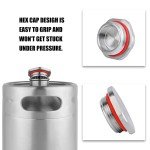 GANCOWISE 64OZ Mini Keg Growler, Pressurized Home Dispenser System with Self-Closing Design Faucet Keeps Carbonation and Fresh for Homebrew, Craft and Draft Beer