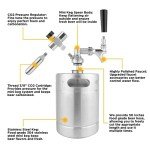 GANCOWISE 64OZ Mini Keg Growler, Pressurized Home Dispenser System with Self-Closing Design Faucet Keeps Carbonation and Fresh for Homebrew, Craft and Draft Beer