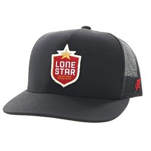 HOOEY Lone Star Beer Patch Adjustable Snapback Hat (Black/Red/Black)