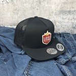 HOOEY Lone Star Beer Patch Adjustable Snapback Hat (Black/Red/Black)