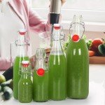 TOEKSIX 8 Pack 16 oz Swing Top Glass Bottles,Glass Bottles with Stoppers Lids,Glass Beer Bottle with Airtight Rubber Seal Flip Caps for Home Brewing Kombucha,Beverages,Oil,Vinegar,Wine,Cider,Soda