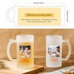 Mifoci 6 Pcs Sublimation Blank Glass Mugs 16 oz Frosted Beer Cups Can Add Photo Text or Images on Personalized Beer Glass for Husband Dad Men Father's Day Oktoberfest Funny Gift