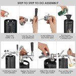 KEG STORM Portable Mini Keg Draft Beer Dispenser System with Drip Mat and Foldable Funnel, 128 oz Stainless Steel Growler, Matte Black