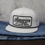 Rural Cloth America We Grow Beer Adjustable Snapback Hats (US, Alpha, One Size, White/Black)