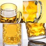 German Glass Beer Stein Mugs - Jumbo 1.2L, Freezable 40oz, Extra Large, Dishwasher Safe 2Pack