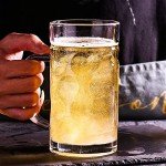 German Glass Beer Stein Mugs - Jumbo 1.2L, Freezable 40oz, Extra Large, Dishwasher Safe 2Pack