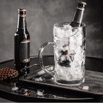 German Glass Beer Stein Mugs - Jumbo 1.2L, Freezable 40oz, Extra Large, Dishwasher Safe 2Pack