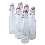 FastRack Swing Top |33 oz – Pack of 6 | Clear Glass Bottles for Home Brewing | Flip Top Glass Bottles for Carbonated Drinks, Kombucha, Fermentation, Water, Food Grade – ECO Friendly