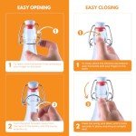FastRack Swing Top |33 oz – Pack of 6 | Clear Glass Bottles for Home Brewing | Flip Top Glass Bottles for Carbonated Drinks, Kombucha, Fermentation, Water, Food Grade – ECO Friendly