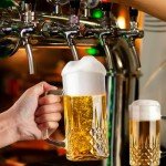 Cambareign Beer Mug Set of 2, 20oz Crystal Beer Glasses with Handle, Glass Beer Mugs for Freezer, Gifts for Men