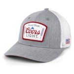 Rural Cloth Coors Light Adjustable Snap Back Hat (US, Alpha, One Size, Grey w/White Patch)