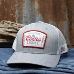 Rural Cloth Coors Light Adjustable Snap Back Hat (US, Alpha, One Size, Grey w/White Patch)