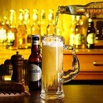 DECKALY Heavy Beer Mugs 20oz Glass Mugs With Handle, Beer Glasses For Freezer, Beer Drinking Glasses, Funny Shape Stein For Bar, Alcohol, Beverages (Large)