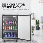 Garvee Beer Kegerator, Dual Tap Draft Beer Dispenser, Full Size Stainless Steel Keg Refrigerator With Drip Tray, CO2 Cylinder, 32°F- 50°F Temperature Control, 170L