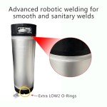 Semfeil Brew New 5 Gallon Ball Lock Keg 304 Stainless Steel 19L HomeBrew Beer Corny Keg with Dual Rubber Handle Home Brew Stainless Beer Keg For Soda Water And Nitro Coffee Brew