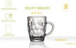 BothEarn Dimple Beer Mug Set of 2-1 Pint Heavy British Pub Thick Glass with Handle - Stein Cup for Beer Lover