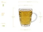 BothEarn Dimple Beer Mug Set of 2-1 Pint Heavy British Pub Thick Glass with Handle - Stein Cup for Beer Lover
