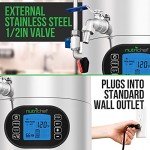 Nutrichef All In One Home Beer Brewing Mash and Boil Device with Circulation Pump 5-Piece Stainless Steel Set 9 Gallon 1600w Max w/LCD Display Programmable Multi-Step Mashing Control System
