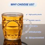 Ziliny 20 Pcs 8 oz Plastic Beer Mugs with Handles Dimpled Steins Small Beer Glasses Mini Mugs Reusable Oktoberfest Decorations for Festival Party Event Picnic BBQ, Clear