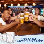 Ziliny 20 Pcs 8 oz Plastic Beer Mugs with Handles Dimpled Steins Small Beer Glasses Mini Mugs Reusable Oktoberfest Decorations for Festival Party Event Picnic BBQ, Clear