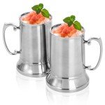 Goaste 2 Packs Tankard Style Beer Mugs, 20 OZ Double Walled Stainless Steel Beer Stein, Heat Insulated Coffee Mug Tumblers with Big Grip Handle for Hot or Cold Beverages, Milk, Tea, Bar Drinkaware