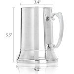 Goaste 2 Packs Tankard Style Beer Mugs, 20 OZ Double Walled Stainless Steel Beer Stein, Heat Insulated Coffee Mug Tumblers with Big Grip Handle for Hot or Cold Beverages, Milk, Tea, Bar Drinkaware