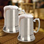 Goaste 2 Packs Tankard Style Beer Mugs, 20 OZ Double Walled Stainless Steel Beer Stein, Heat Insulated Coffee Mug Tumblers with Big Grip Handle for Hot or Cold Beverages, Milk, Tea, Bar Drinkaware