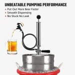 Hilangsan 8” Beer Keg Pump Keg Tap, D System Keg Party Pump for US Sankey, Kegerator Tap Stainless Steel Probe Coupler Beer Tap with Beer Line Faucet Hose Clamps for Homebrew Picnic Parties
