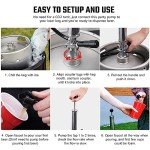 Hilangsan 8” Beer Keg Pump Keg Tap, D System Keg Party Pump for US Sankey, Kegerator Tap Stainless Steel Probe Coupler Beer Tap with Beer Line Faucet Hose Clamps for Homebrew Picnic Parties