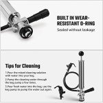 Hilangsan 8” Beer Keg Pump Keg Tap, D System Keg Party Pump for US Sankey, Kegerator Tap Stainless Steel Probe Coupler Beer Tap with Beer Line Faucet Hose Clamps for Homebrew Picnic Parties