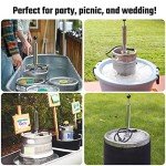 Hilangsan 8” Beer Keg Pump Keg Tap, D System Keg Party Pump for US Sankey, Kegerator Tap Stainless Steel Probe Coupler Beer Tap with Beer Line Faucet Hose Clamps for Homebrew Picnic Parties