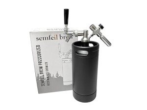 128oz Mini Keg Growler Carbonated Beer Growler Tap System 304 Stainless Steel Pressurized Draft Beer Dispenser System, Portable Home Beer Dispenser System Craft Beer Keg Gift for Men Beer Lovers