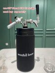 128oz Mini Keg Growler Carbonated Beer Growler Tap System 304 Stainless Steel Pressurized Draft Beer Dispenser System, Portable Home Beer Dispenser System Craft Beer Keg Gift for Men Beer Lovers