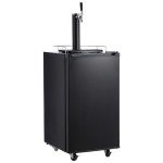 PioneerWorks Beer Kegerator, Single Tap Draft Beer Dispenser, Full Size Stainless Steel Keg Refrigerator With Drip Tray, CO2 Cylinder, 32°F- 50°F Temperature Control