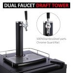 PioneerWorks Beer Kegerator, Single Tap Draft Beer Dispenser, Full Size Stainless Steel Keg Refrigerator With Drip Tray, CO2 Cylinder, 32°F- 50°F Temperature Control