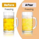 ZHENGYAOYANG Beer Mugs for Freezer, 20oz Glass Beer Mug with Handle, Large Glass Beer Stein, Thick Frosty Mug for Beer Cup Mug for Water, Drinks, Lead-Free Glasses Set of 4 for Men in Pub, Home