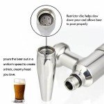 Dbgogo Nitro Tap Stout Faucet, All Stainless Steel Nitrogen Draft Beer Tower Cold Brew Nitro Kegerator Draught Keg Tap with Homebrew Standard Beer Faucet Handle